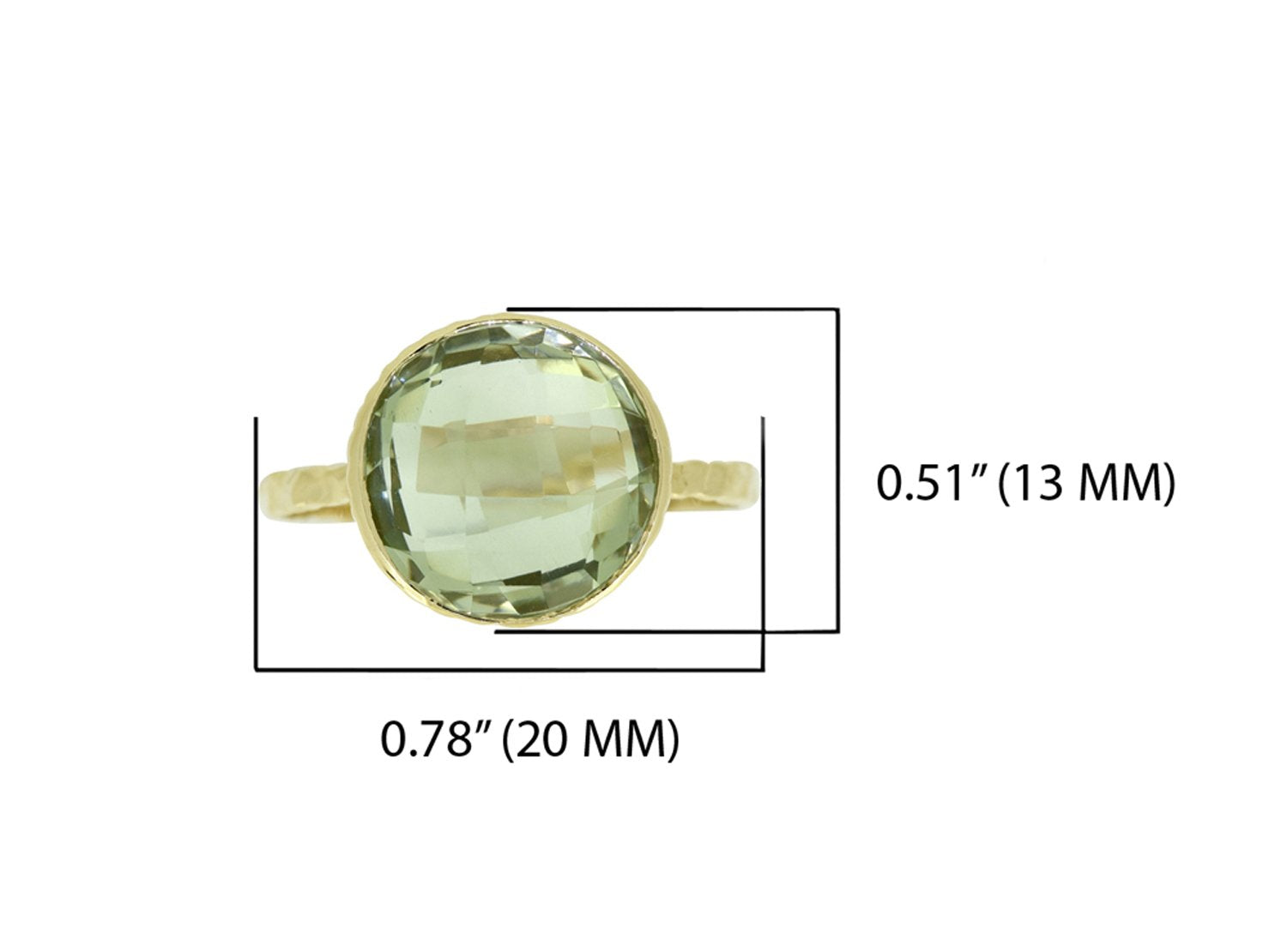 Tiramisu 5.77 ct Green Amethyst Gemstone Solid 14k Yellow Gold Ring tiramisu