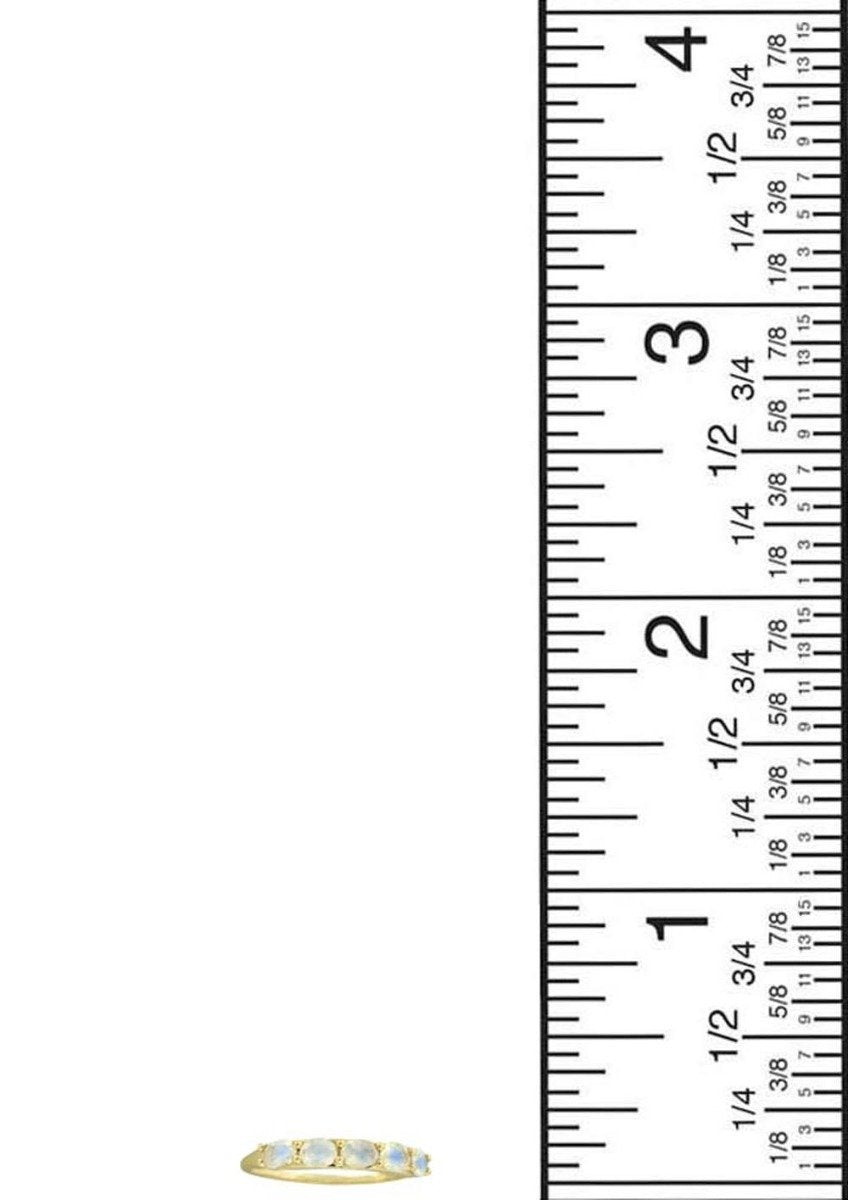 Tiramisu 0.80 Ct. Rainbow Moonstone Solid 10K Yellow Gold Eternity Band Ring tiramisu