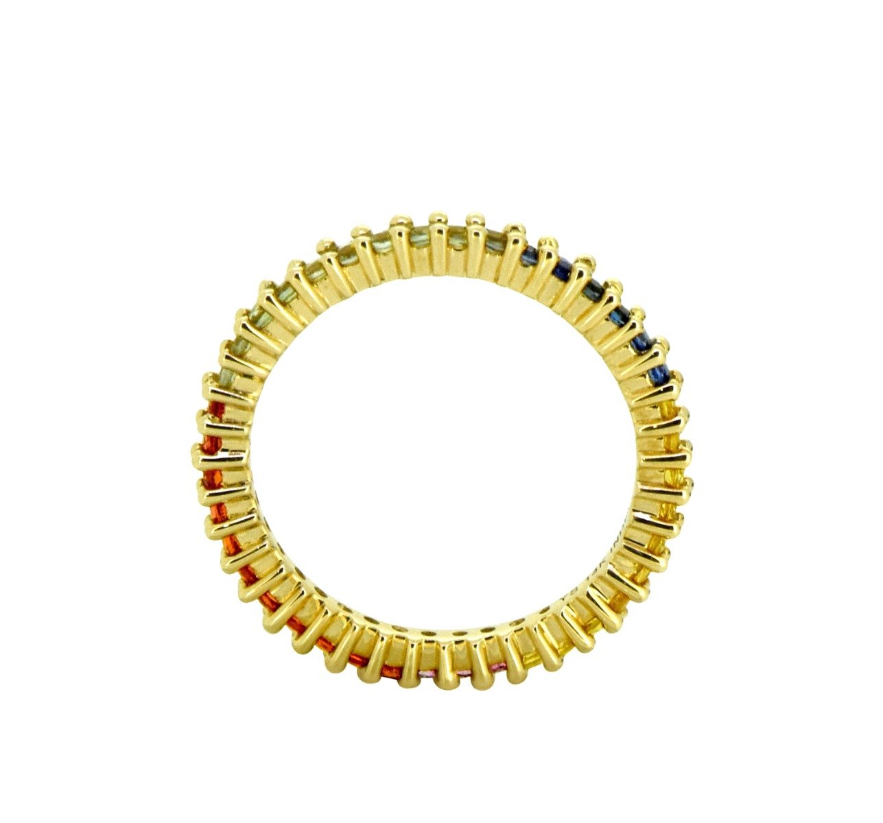 Tiramisu 0.82 ct Multi Sapphire Solid 14k Yellow Gold Gemstone Ring tiramisu