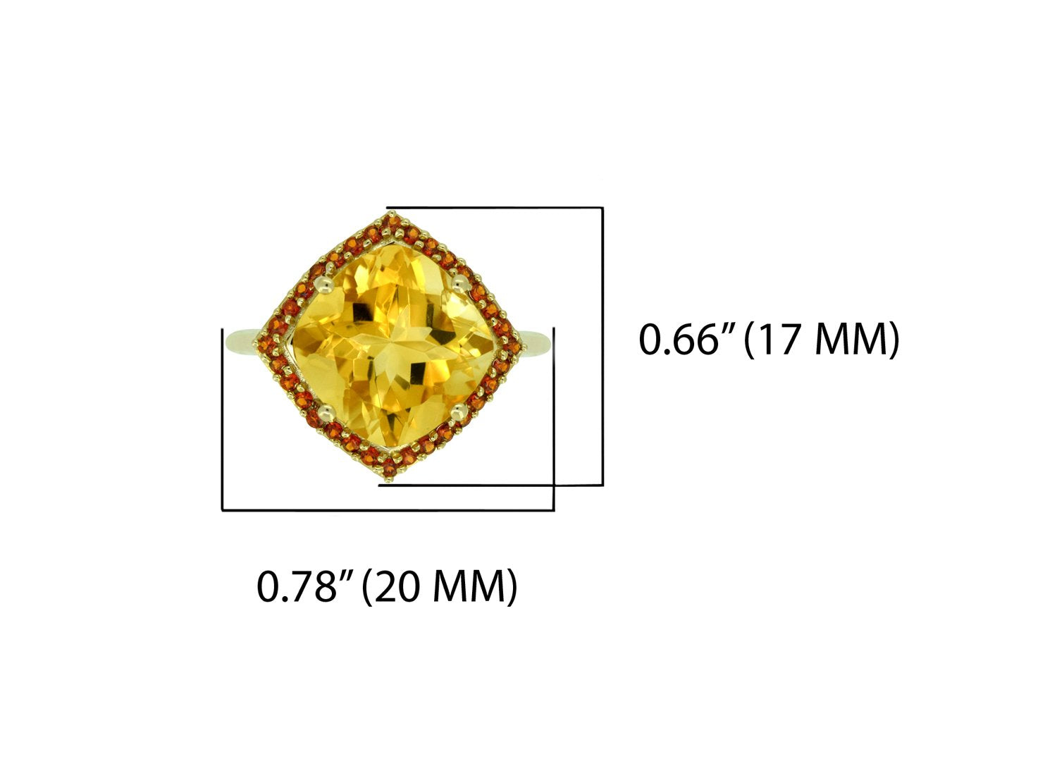 Tiramisu 6.31 ct Citrine Garnet Solid 14k Yellow Gold Gemstone Ring tiramisu