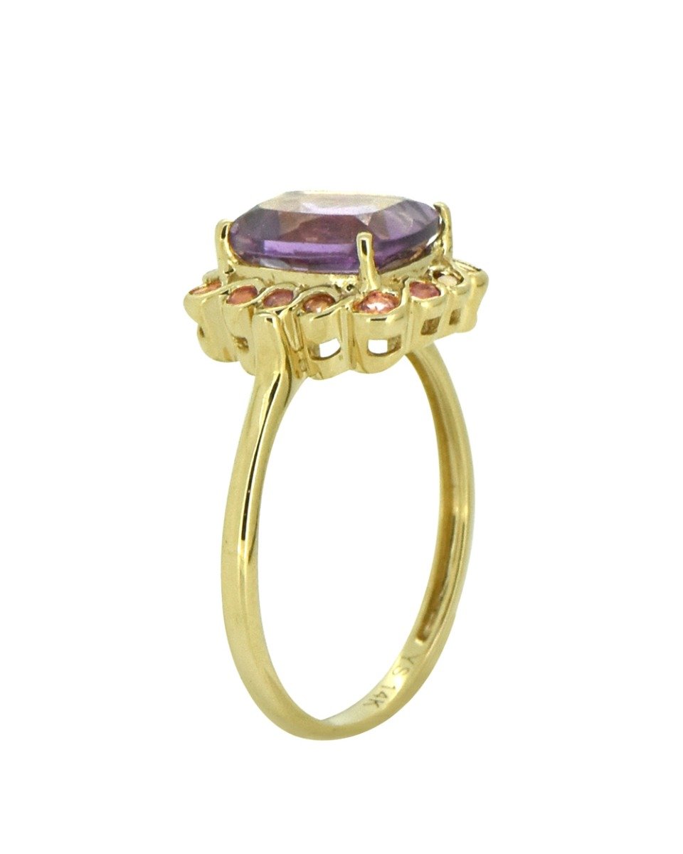 Tiramisu Solid 14k Yellow Gold Amethyst Ring (2.69 ct) tiramisu