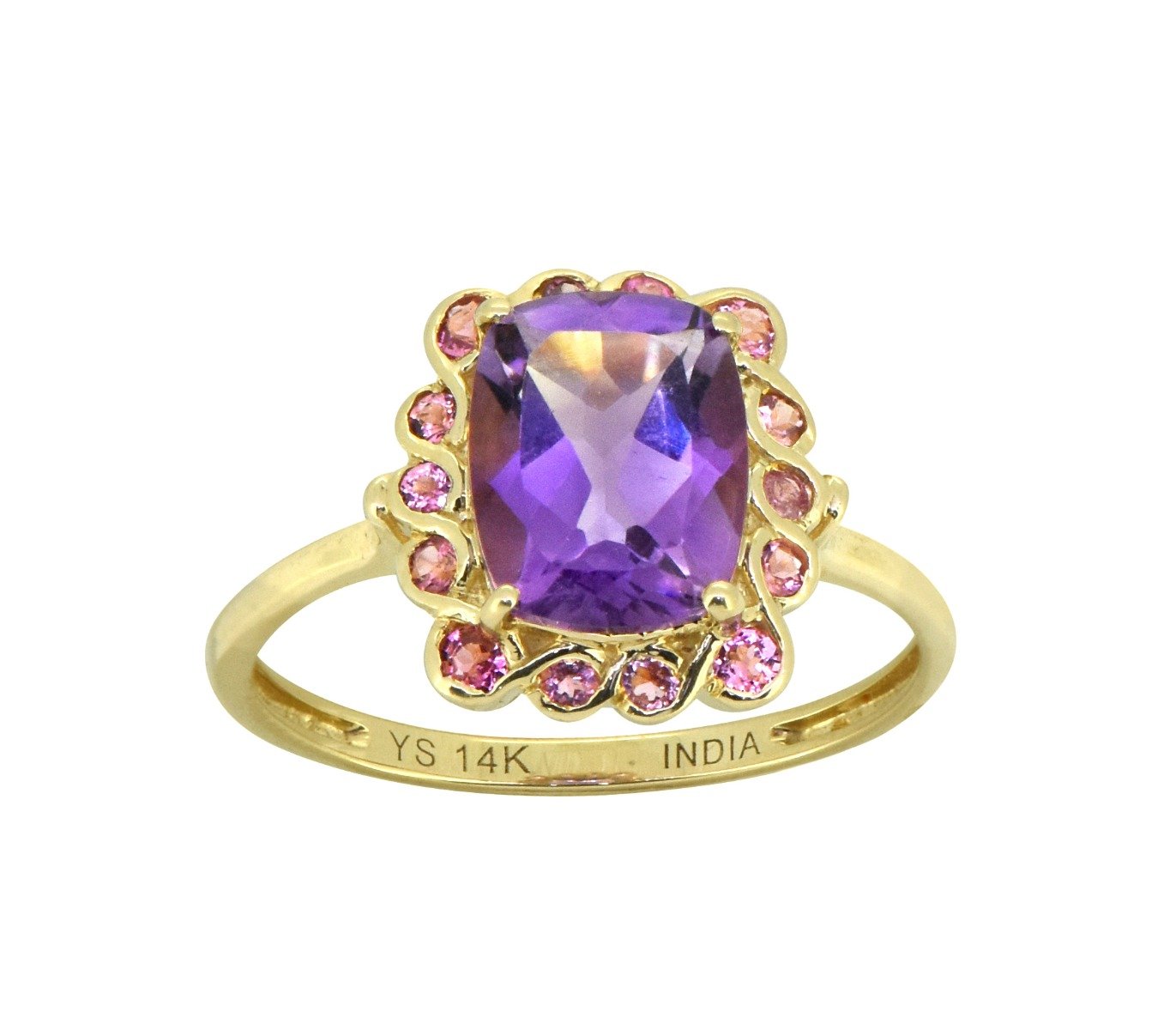 Tiramisu Solid 14k Yellow Gold Amethyst Ring (2.69 ct) tiramisu