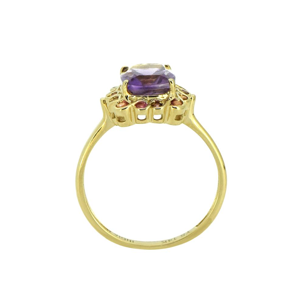 Tiramisu Solid 14k Yellow Gold Amethyst Ring (2.69 ct) tiramisu
