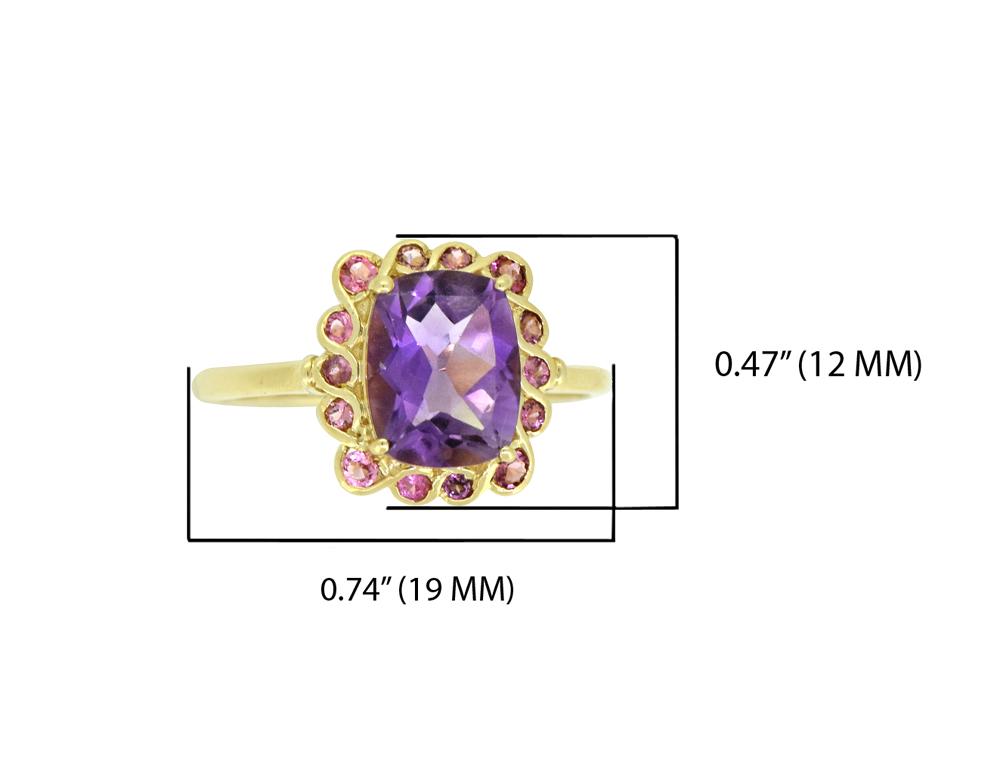 Tiramisu Solid 14k Yellow Gold Amethyst Ring (2.69 ct) tiramisu