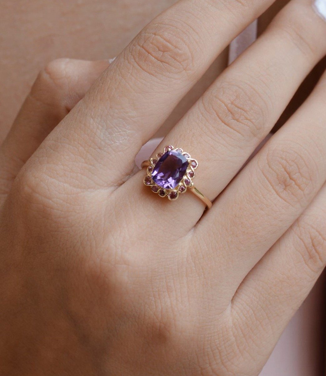 Tiramisu Solid 14k Yellow Gold Amethyst Ring (2.69 ct) tiramisu