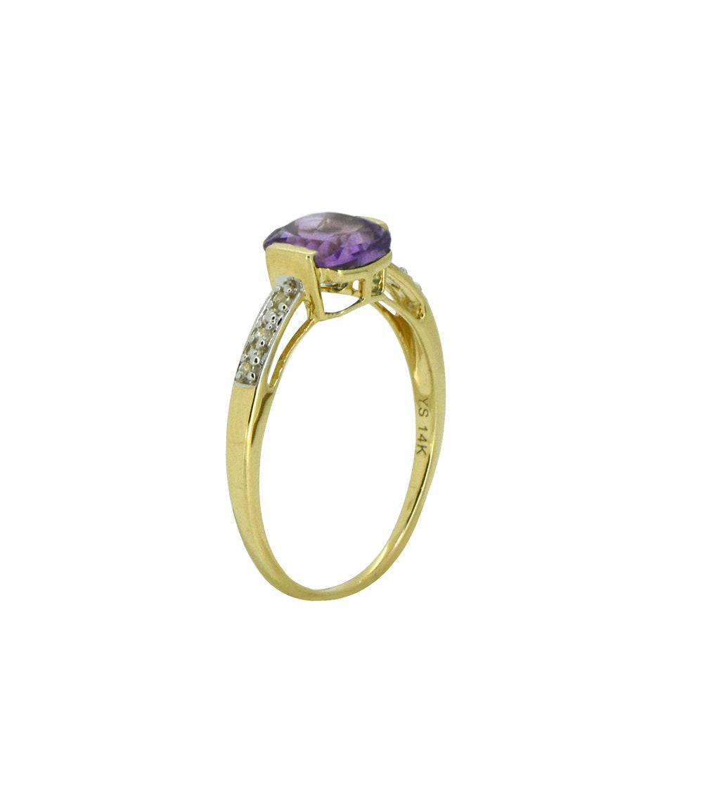 Tiramisu Solid 14k Yellow Gold Amethyst Ring (1.69 ct) tiramisu