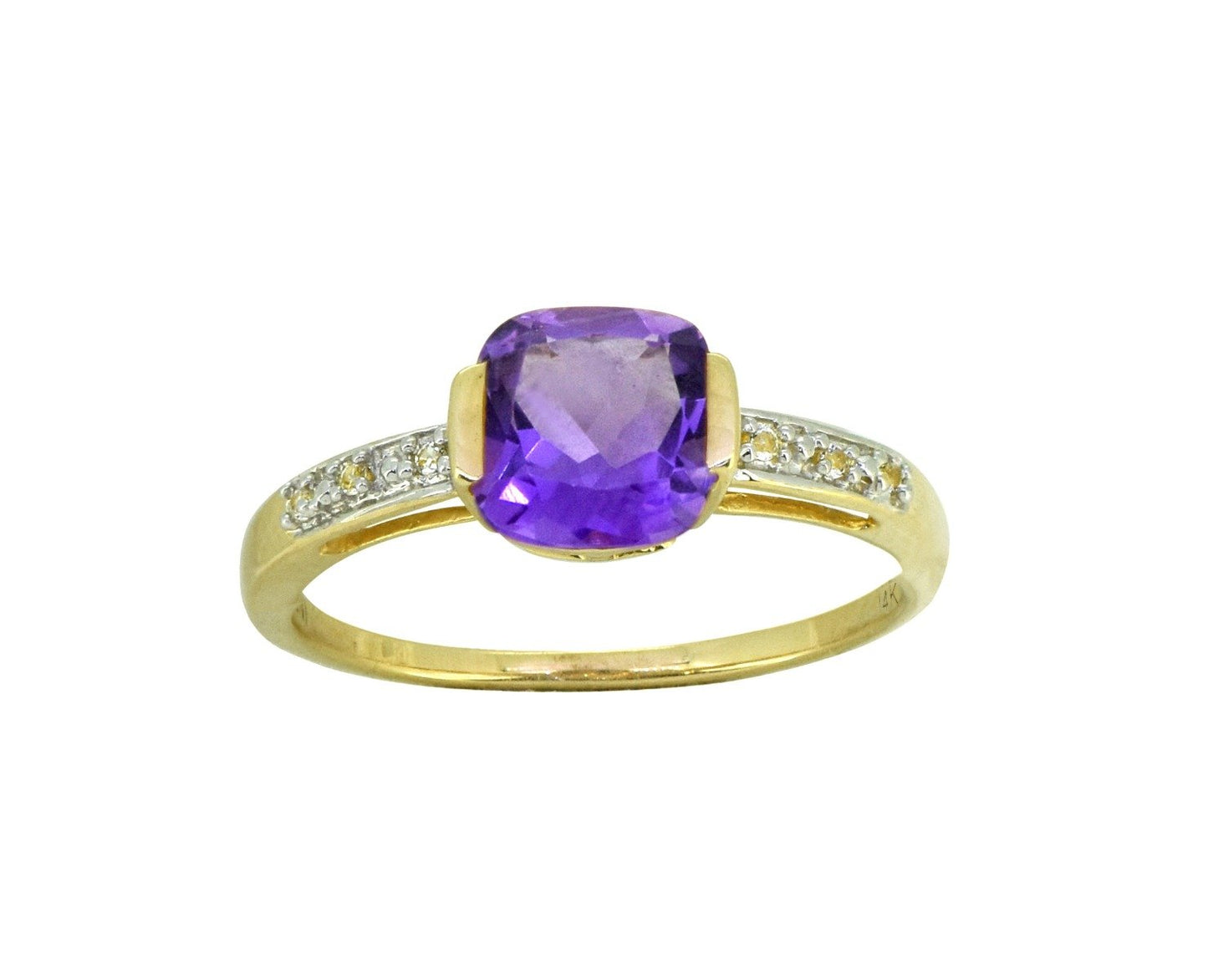 Tiramisu Solid 14k Yellow Gold Amethyst Ring (1.69 ct) tiramisu