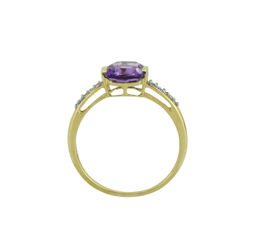 Tiramisu Solid 14k Yellow Gold Amethyst Ring (1.69 ct) tiramisu