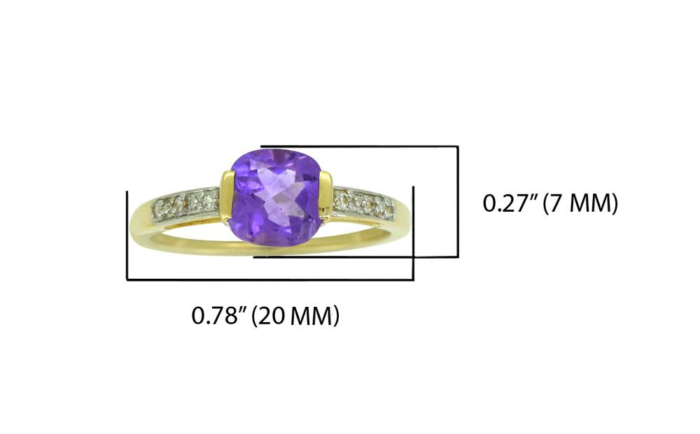 Tiramisu Solid 14k Yellow Gold Amethyst Ring (1.69 ct) tiramisu
