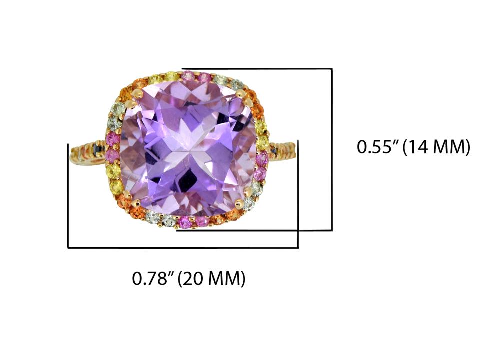 Tiramisu Solid 14k Rose Gold Pink Amethyst Ring 6.98 ct tiramisu