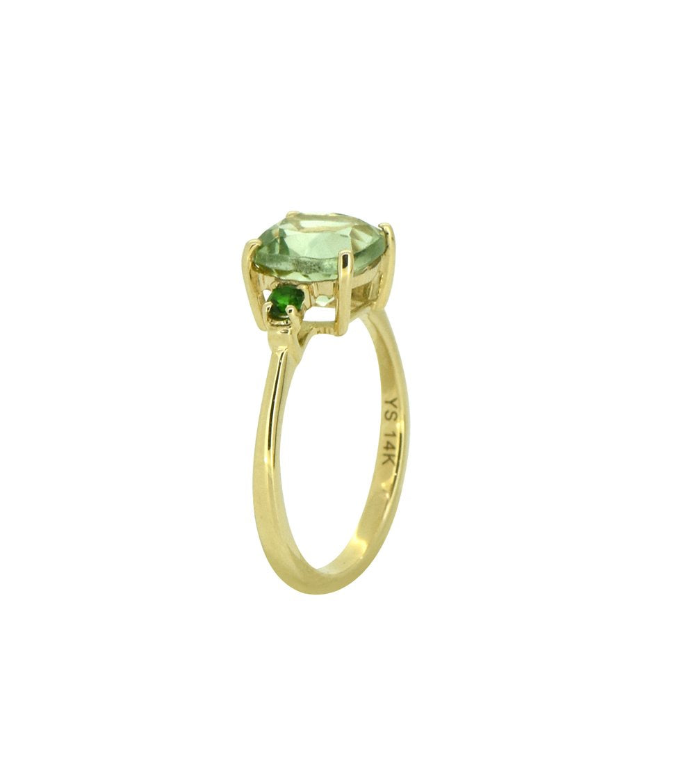 Tiramisu Solid 14k Yellow Gold Green Amethyst Ring (2.15 ct) tiramisu