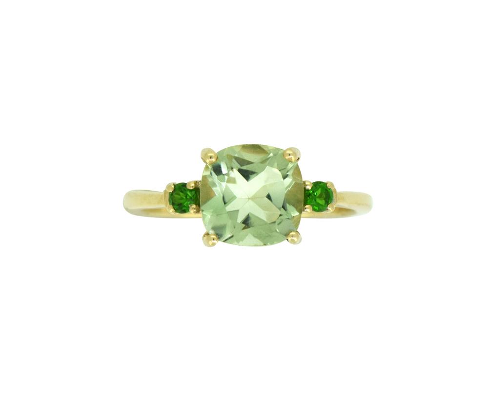 Tiramisu Solid 14k Yellow Gold Green Amethyst Ring (2.15 ct) tiramisu