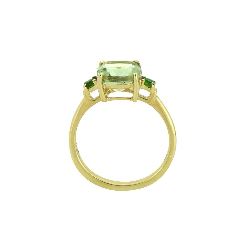 Tiramisu Solid 14k Yellow Gold Green Amethyst Ring (2.15 ct) tiramisu