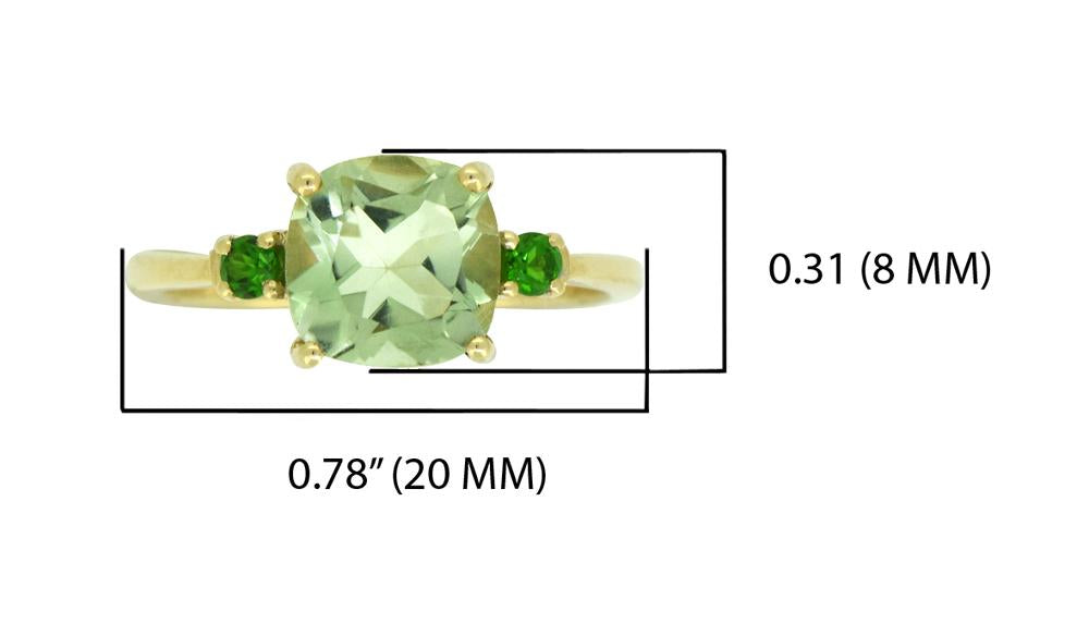 Tiramisu Solid 14k Yellow Gold Green Amethyst Ring (2.15 ct) tiramisu