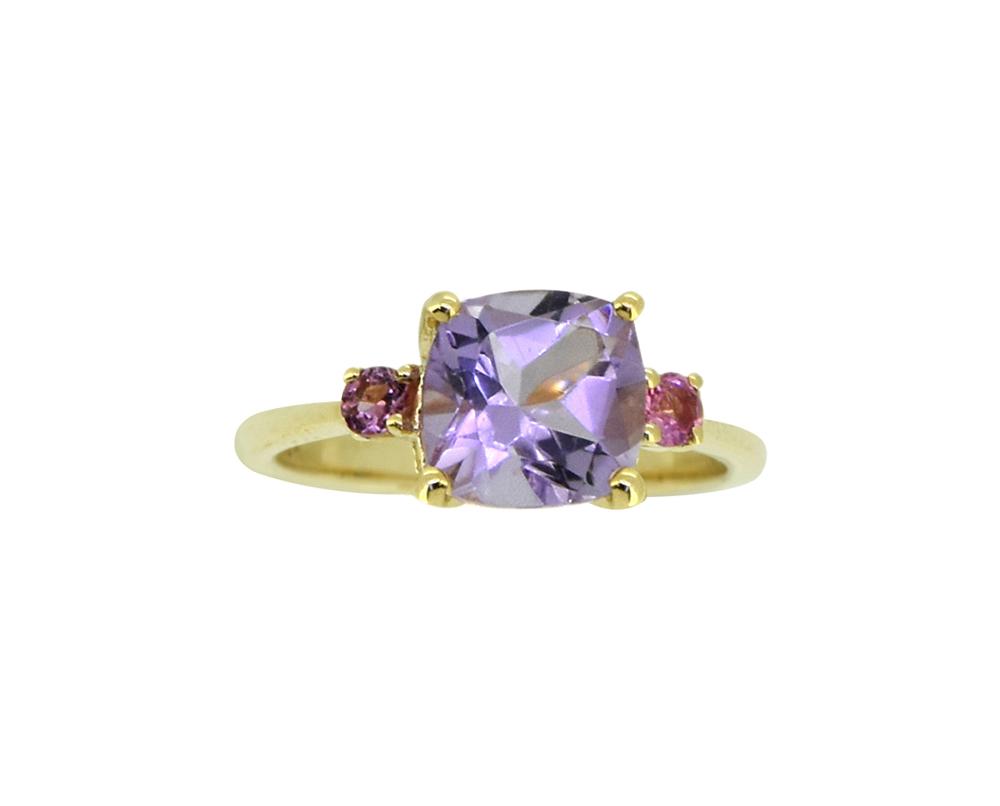 Tiramisu Solid 14k Yellow Gold Pink Amethyst Ring (2.15 ct) tiramisu