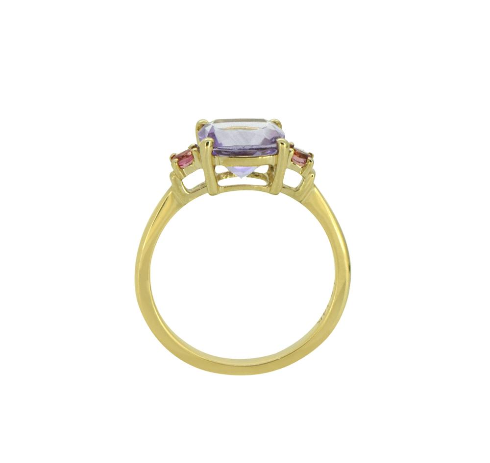 Tiramisu Solid 14k Yellow Gold Pink Amethyst Ring (2.15 ct) tiramisu