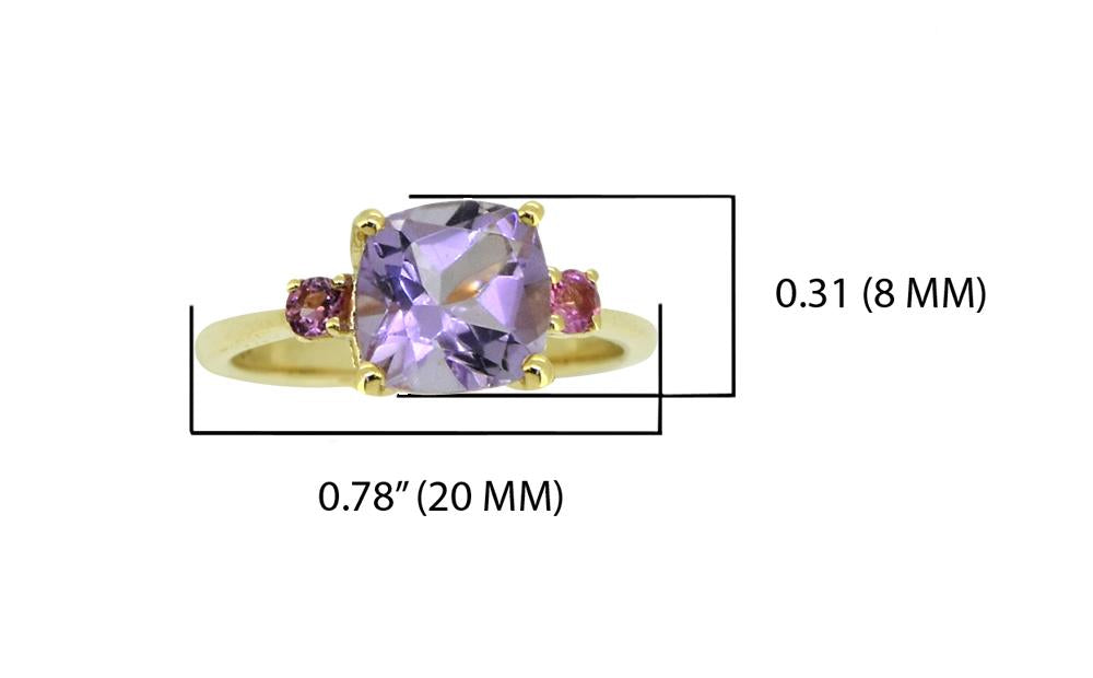 Tiramisu Solid 14k Yellow Gold Pink Amethyst Ring (2.15 ct) tiramisu