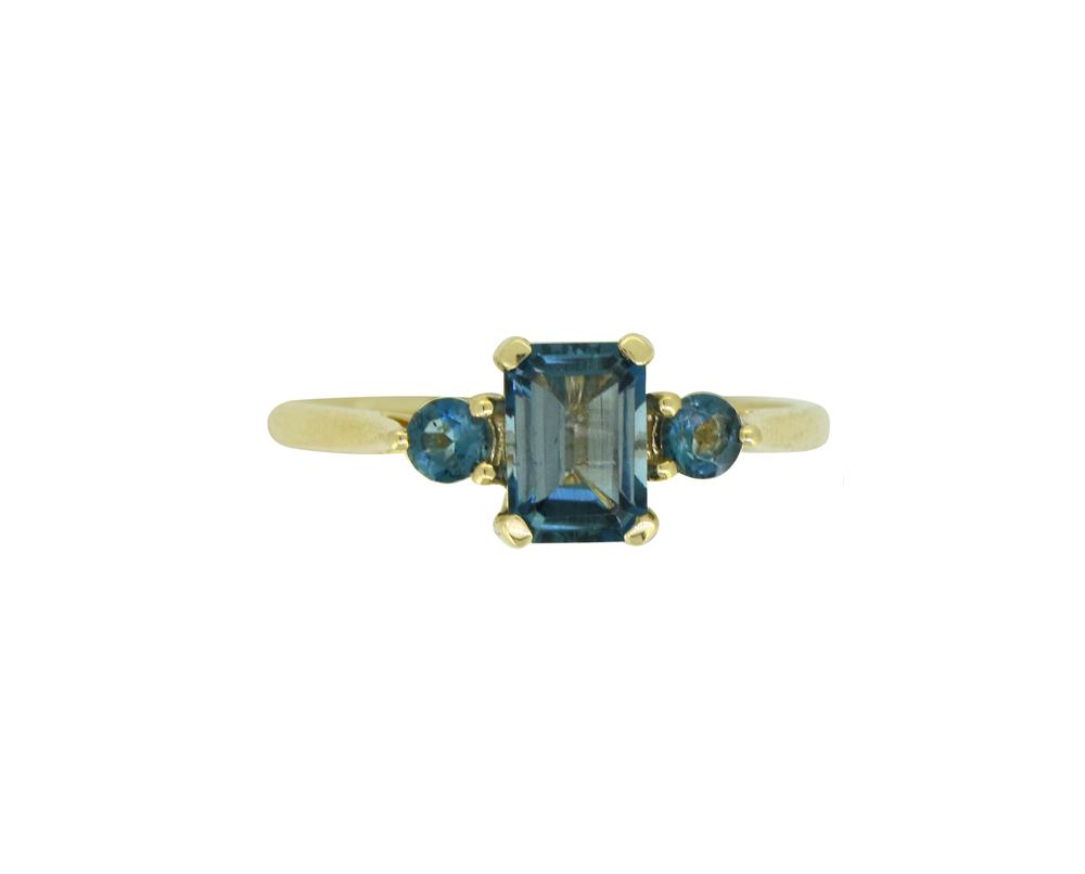 Tiramisu Solid 14k Yellow Gold London Blue Topaz Ring 1.65 ct tiramisu