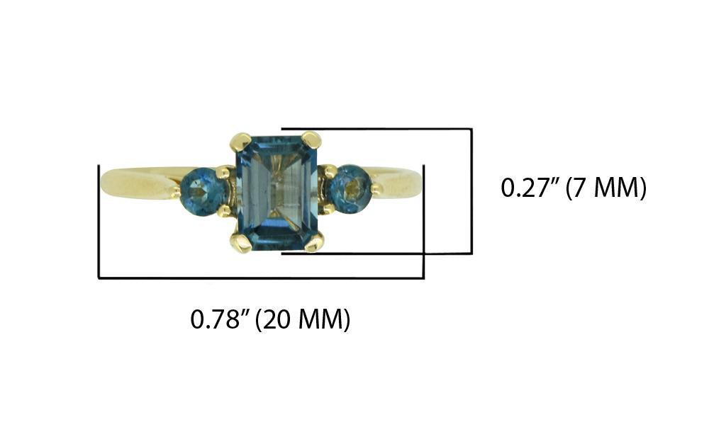 Tiramisu Solid 14k Yellow Gold London Blue Topaz Ring 1.65 ct tiramisu