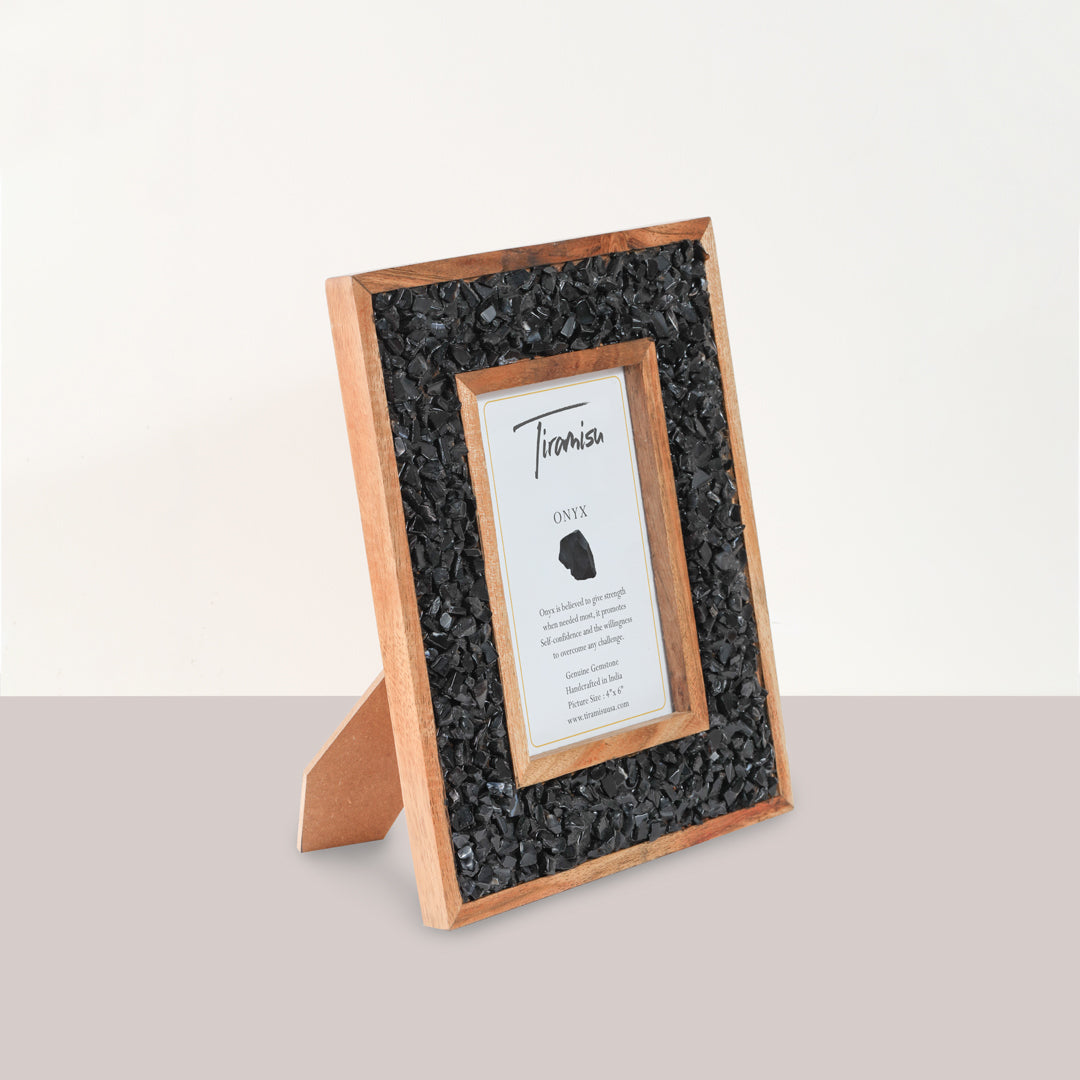 Tiramisu Sunset Crest Black Onyx Picture Frame