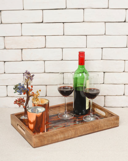 Gold Horse Resin And Wood Decorative Trays- Set of 3