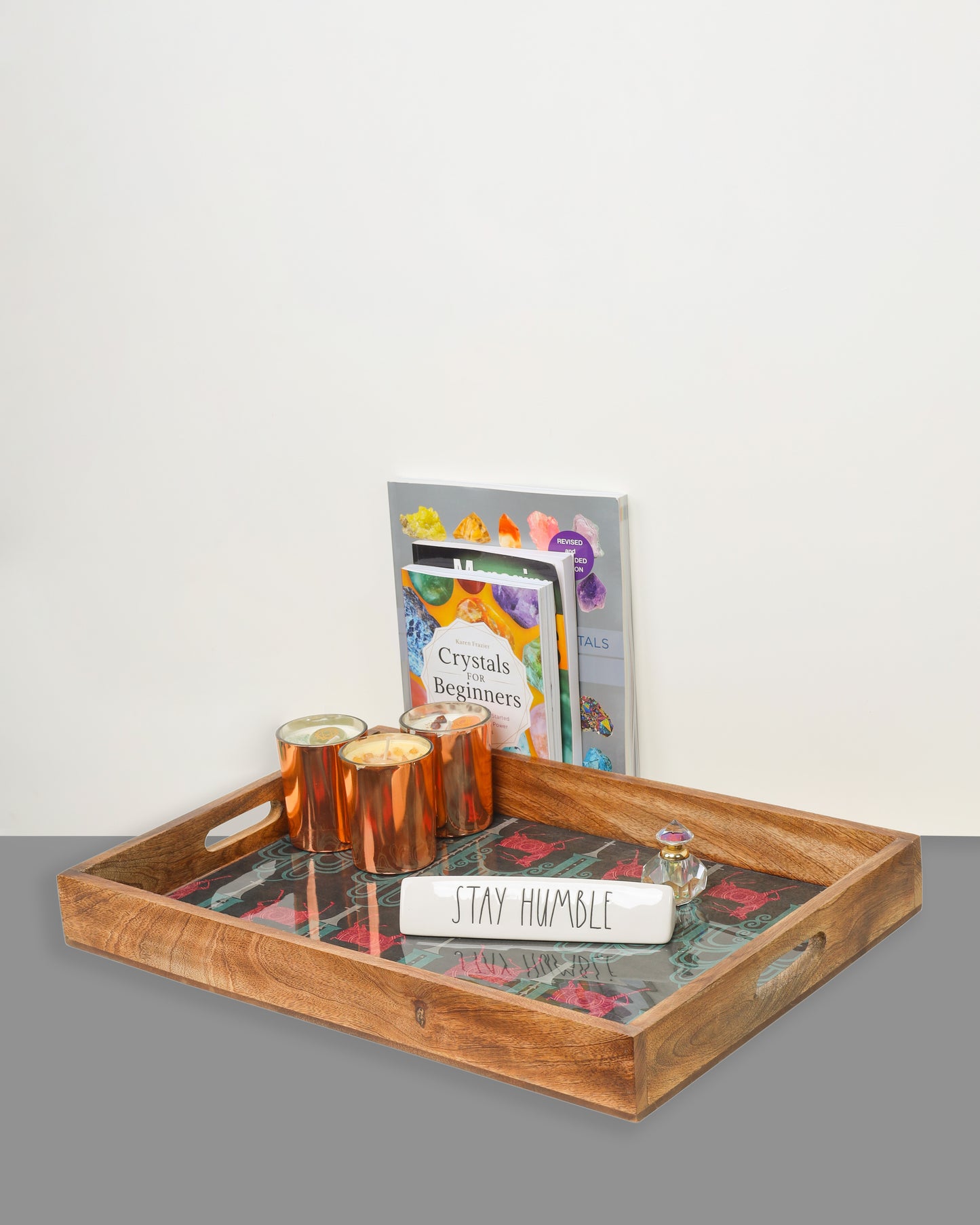 Deer Damask Resin And Wood Decorative Trays- Set of 3