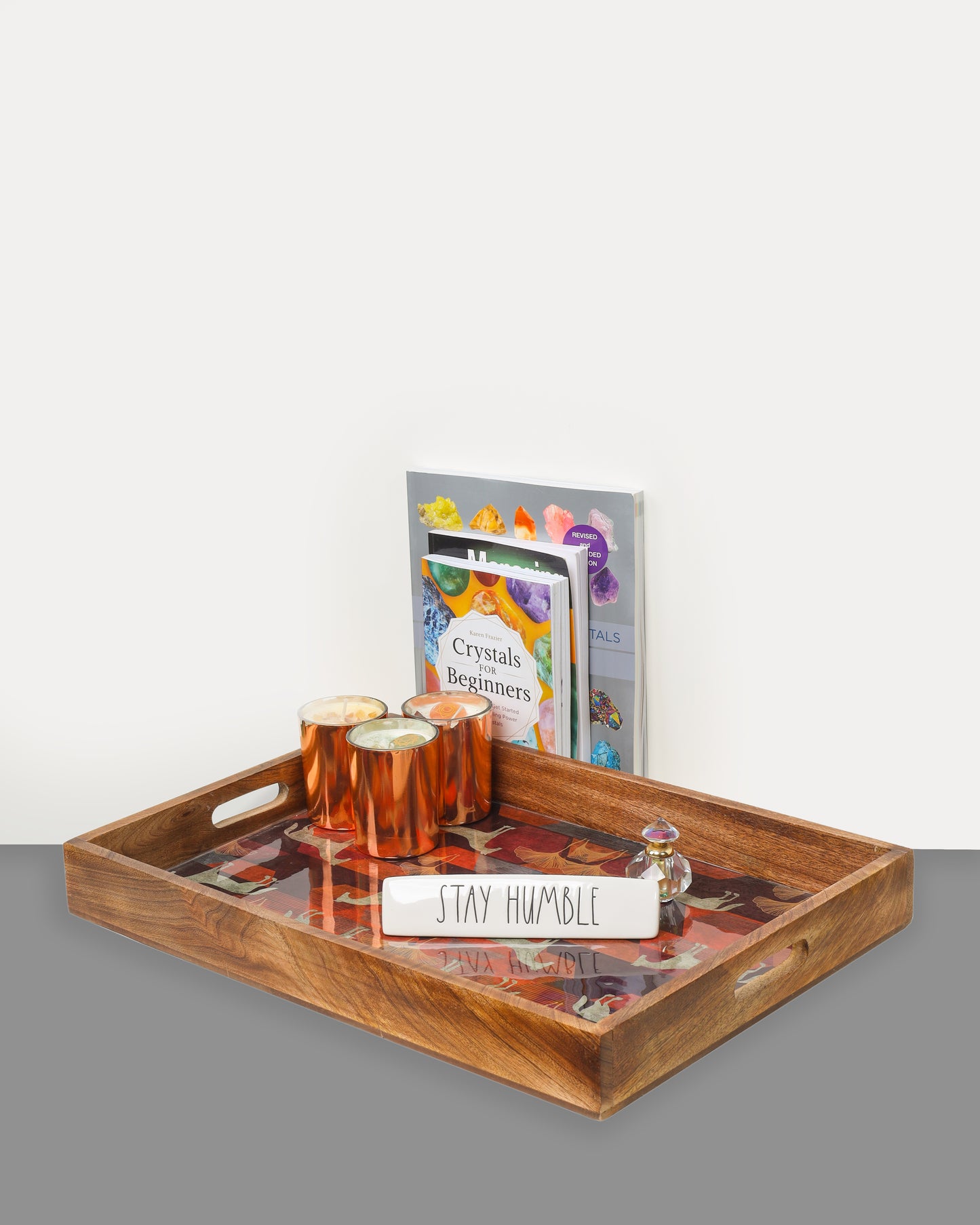 Gold Horse Resin And Wood Decorative Trays- Set of 3