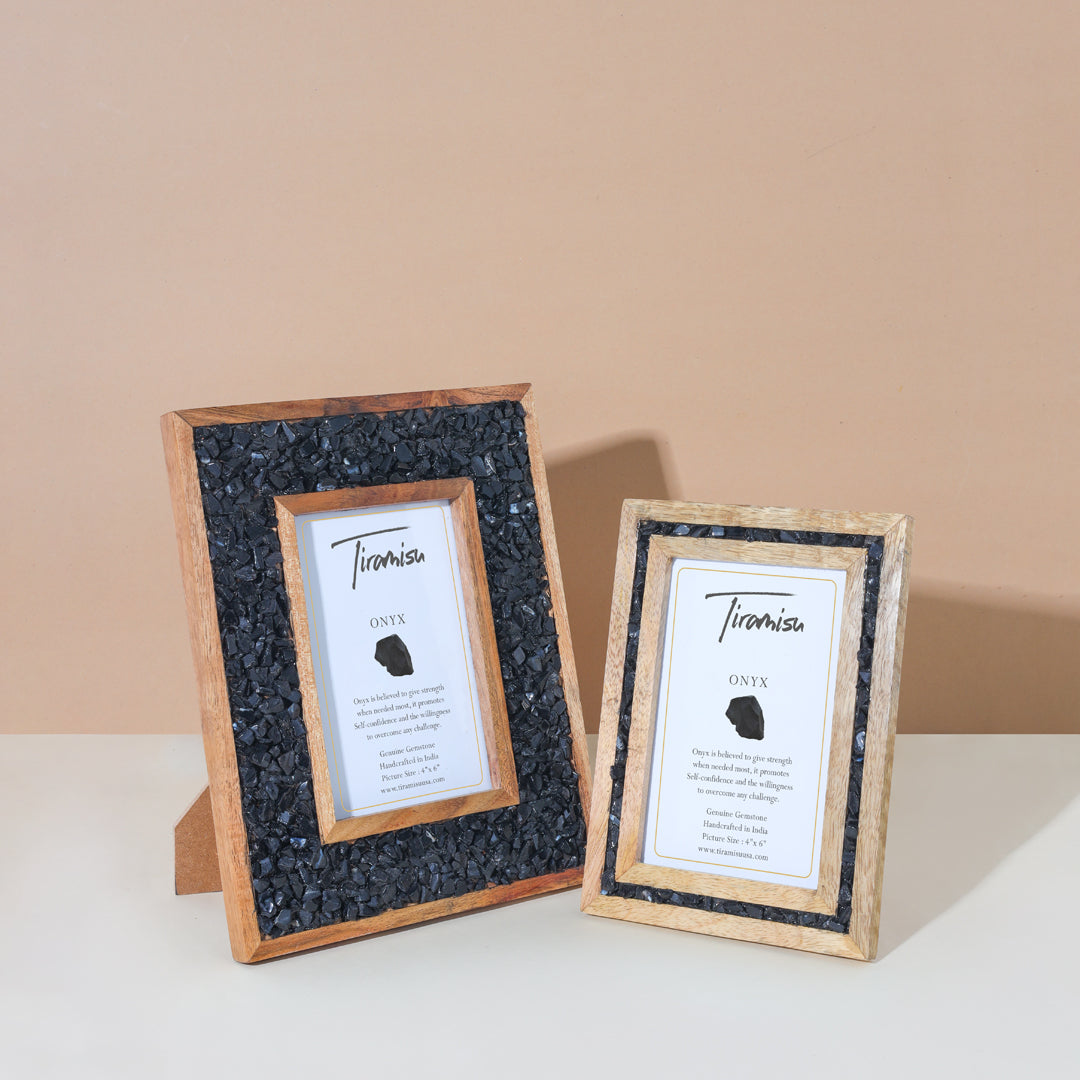 Tiramisu Sunset Crest Black Onyx Picture Frame