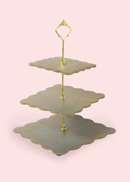 Tiramisu Three-Tier Resin Dessert Stand