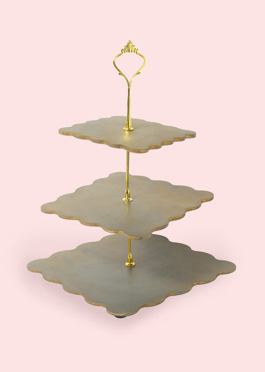 Tiramisu Three-Tier Resin Dessert Stand