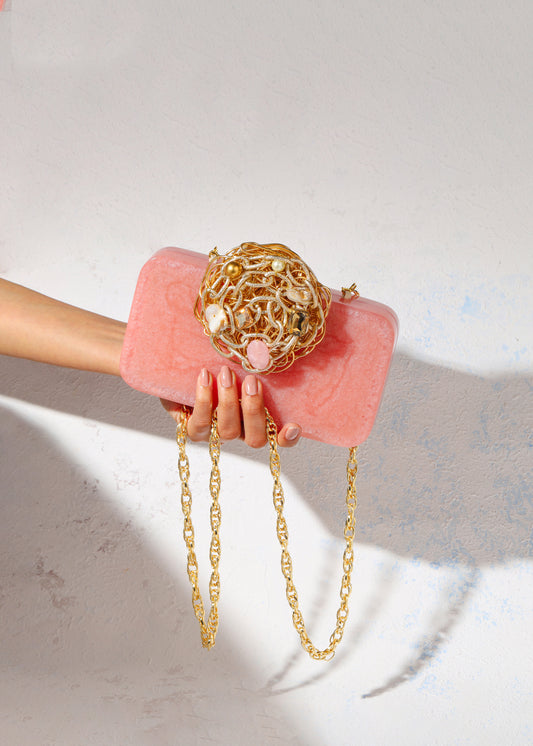 Tiramisu Golden Mesh Minaudiere