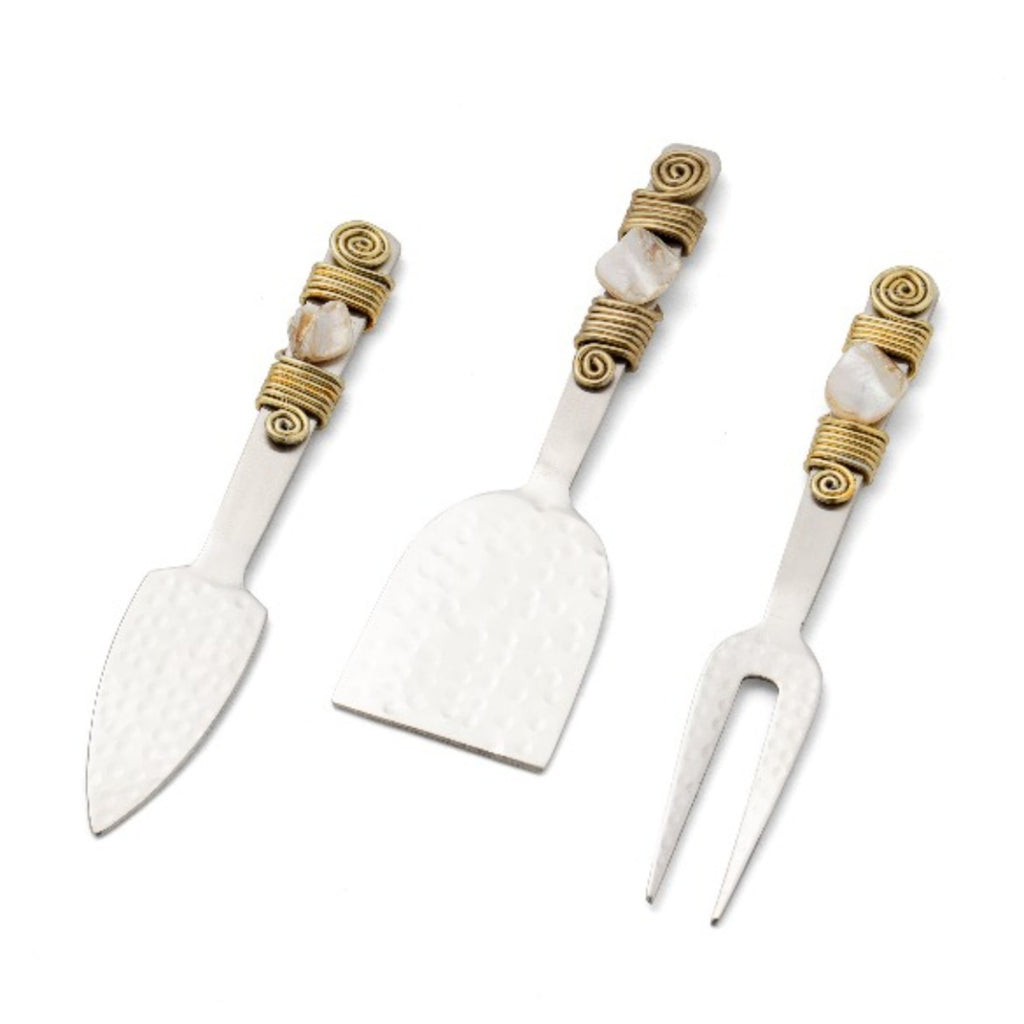 Mother-of-Pearl & Steel Cheese Tools