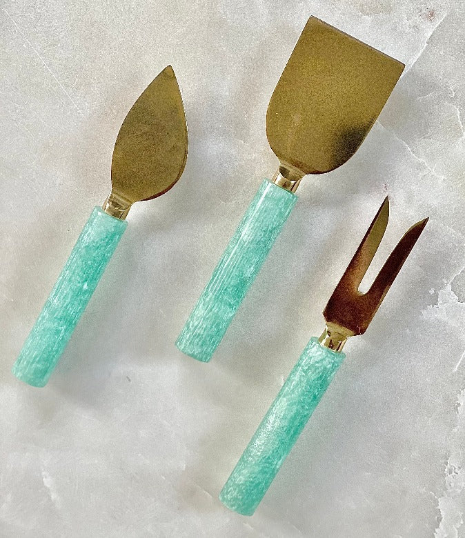 Blue Resin & Steel Cheese Tools