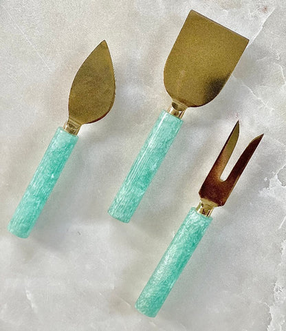 Blue Resin & Steel Cheese Tools