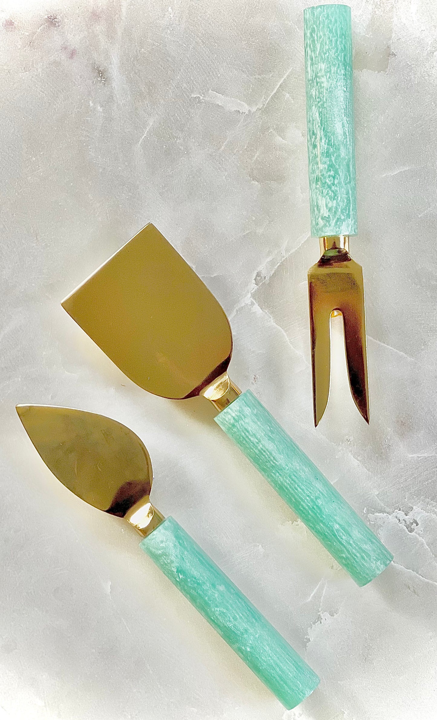Blue Resin & Steel Cheese Tools