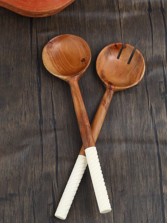 Resin & Wood Salad Set