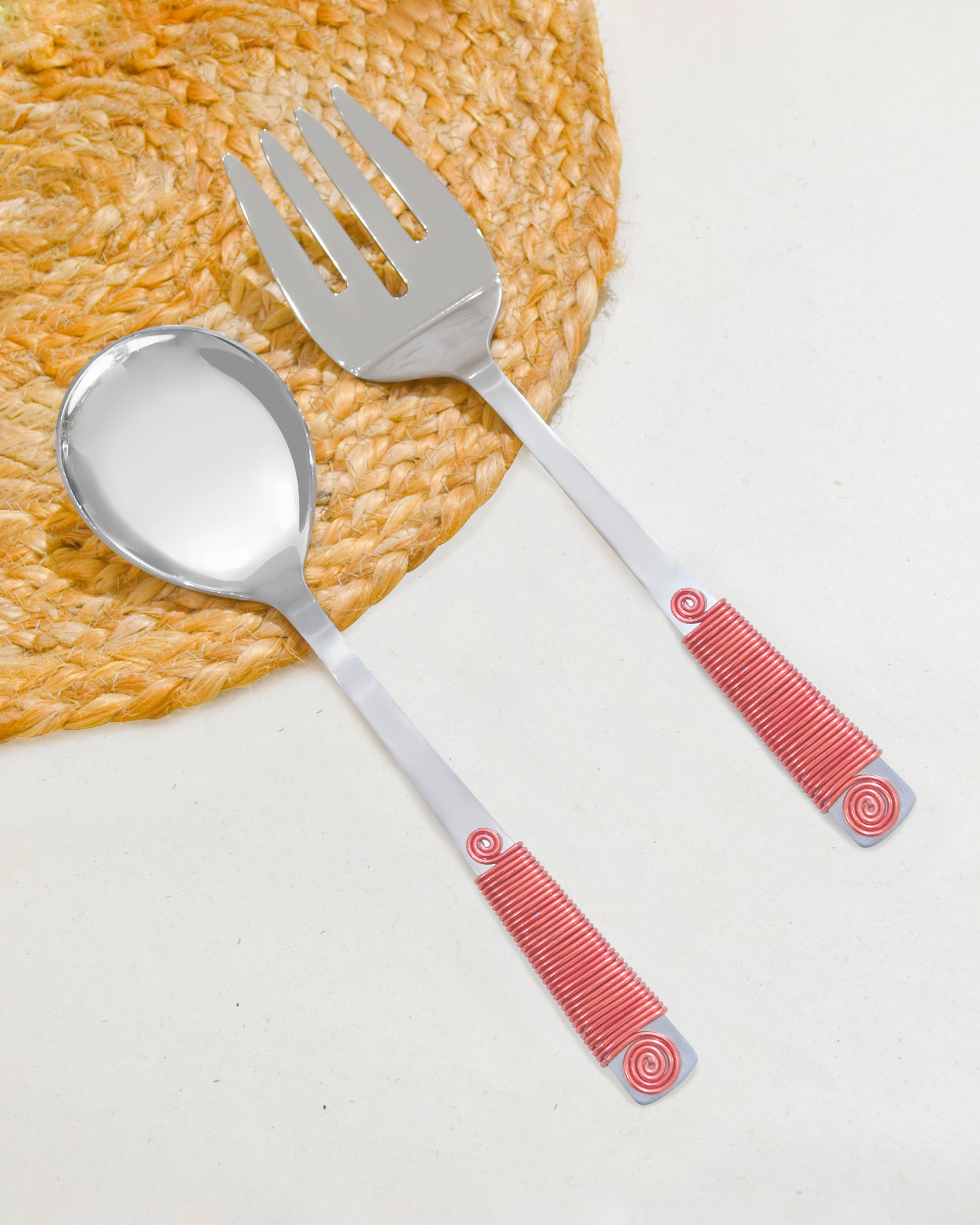Wrapped in Red Salad Server Set