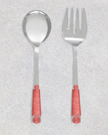 Wrapped in Red Salad Server Set