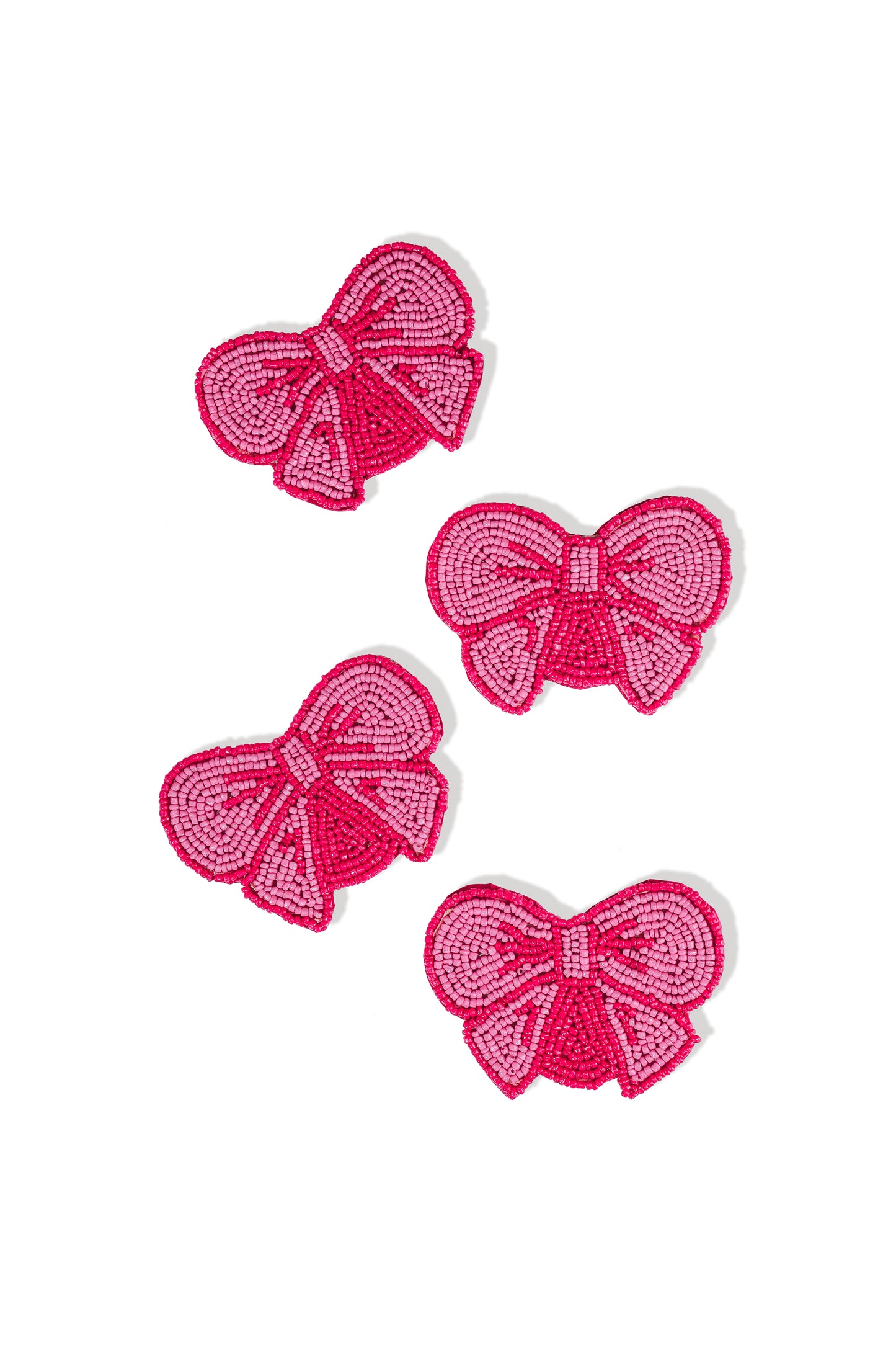 Darling Pink Bow Beaded Coasters (Set of 4)