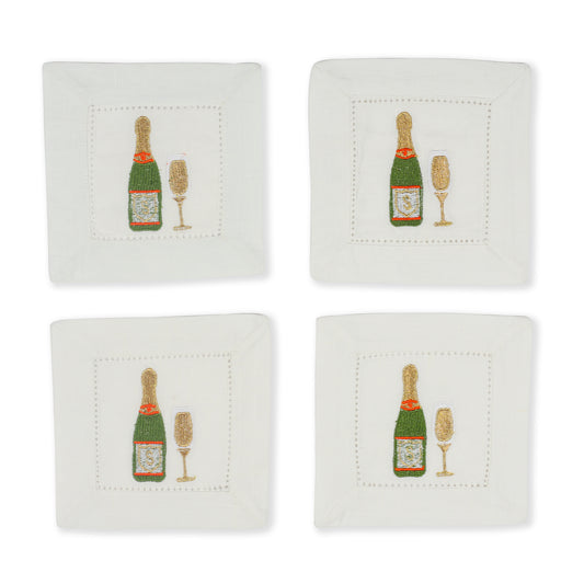 Vino Vista Elegant Embroidered Cocktail Napkins