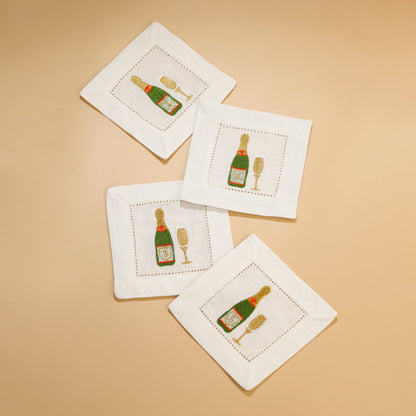 Vino Vista Elegant Embroidered Cocktail Napkins