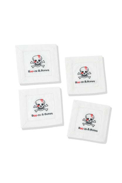 "Boo-ze & Bones" Cocktail Napkins Set