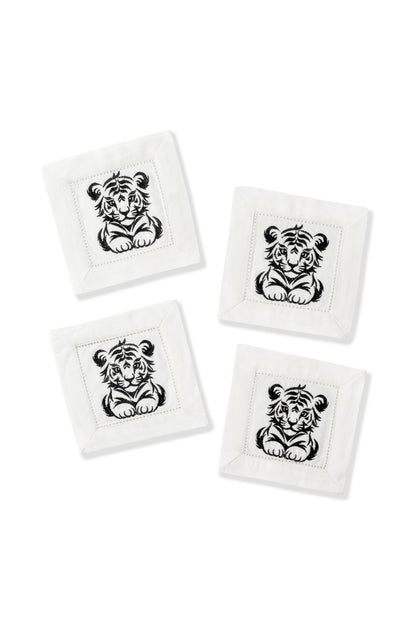 Little Tiger Linen Cocktail Napkins – Set of 4