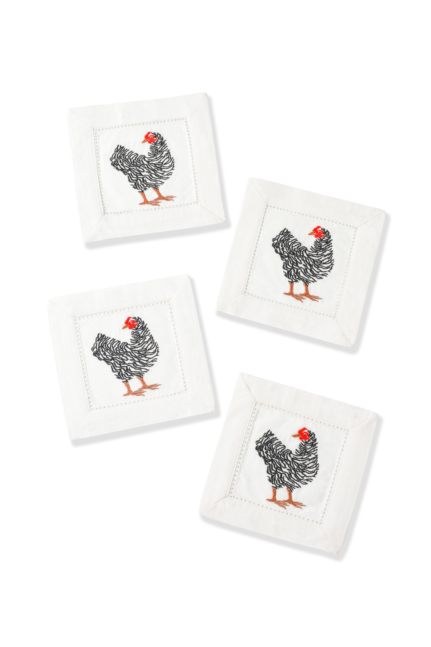 Chic Chick Linen Cocktail Napkins – Set of 4