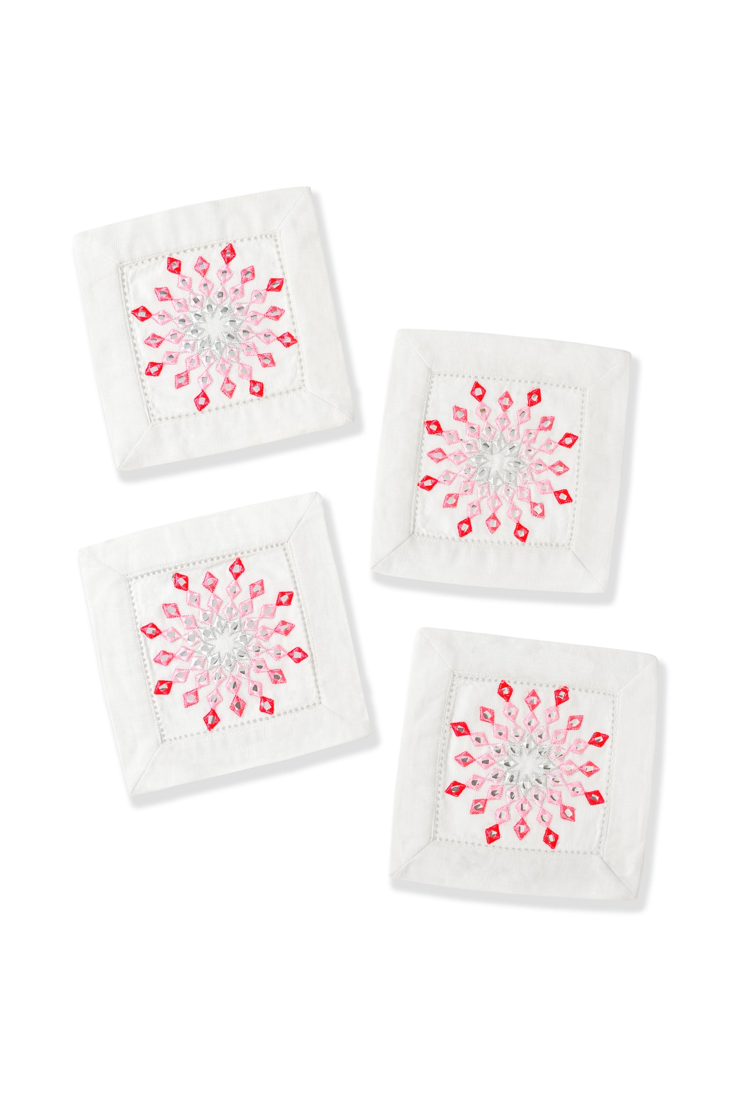 The Aurora Mirrored Cocktail Napkins – Set of 4