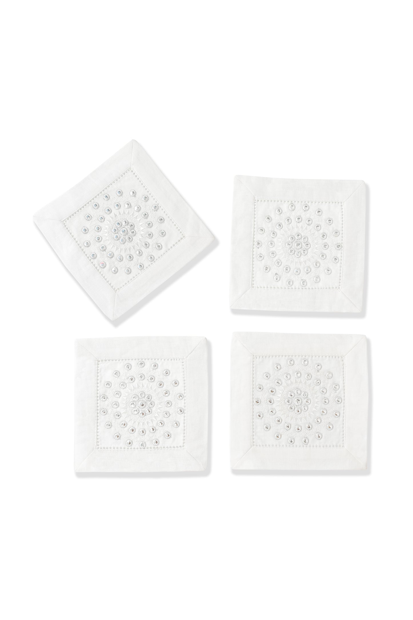 The Luna Mirrored Cocktail Napkins – Set of 4