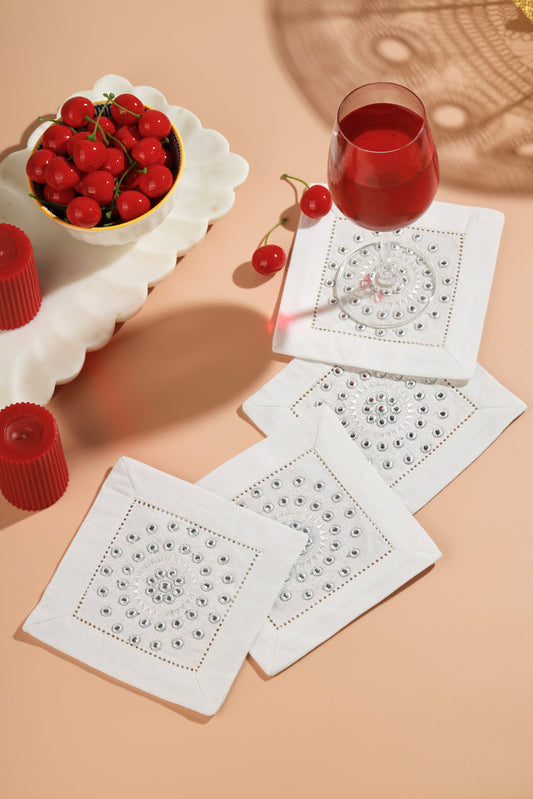🎁 The Luna Mirrored Cocktail Napkins – Set of 4 (100% off)