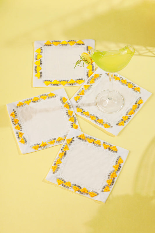 The Lyra Geometric Cocktail Napkins – Set of 4