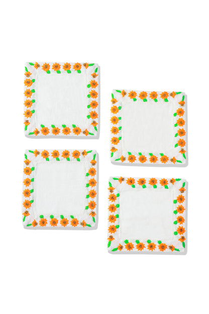 The Marigold Beaded Cocktail Napkins – Set of 4