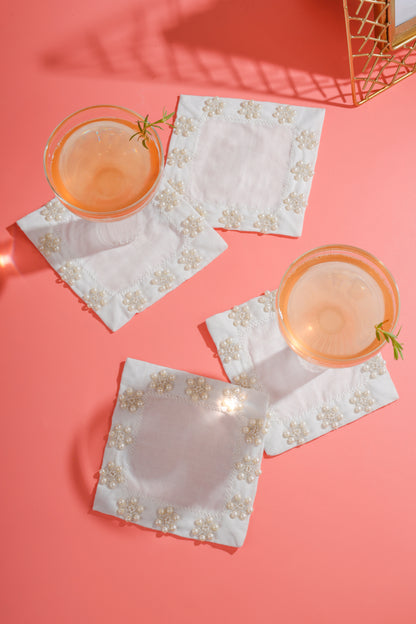 The Celeste Pearl Cocktail Napkins – Set of 4